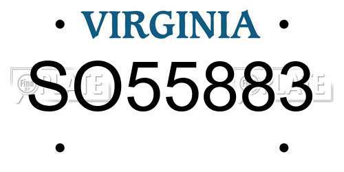 SO55883 Virginia License Plate