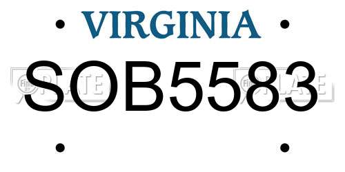 SOB5583 Virginia License Plate