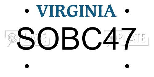 SOBC47 Virginia License Plate