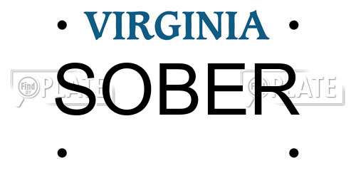 SOBER Virginia License Plate