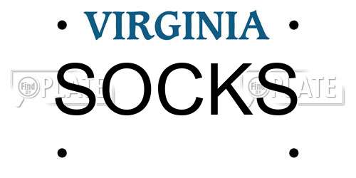 SOCKS Virginia License Plate