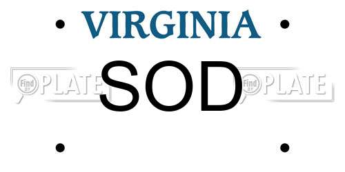 SOD Virginia License Plate