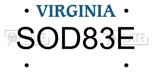 SOD83E Virginia License Plate
