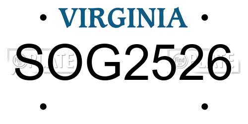 SOG2526 Virginia License Plate