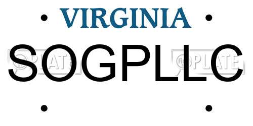 SOGPLLC Virginia License Plate