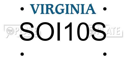 SOI10S Virginia License Plate