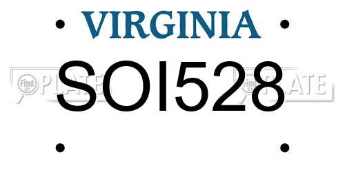 SOI528 Virginia License Plate