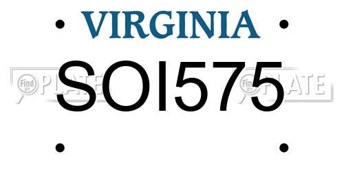 SOI575 Virginia License Plate