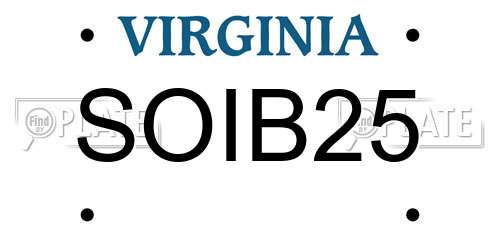 SOIB25 Virginia License Plate