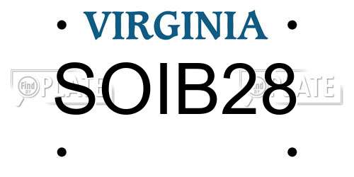 SOIB28 Virginia License Plate