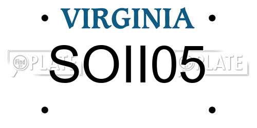 SOII05 Virginia License Plate