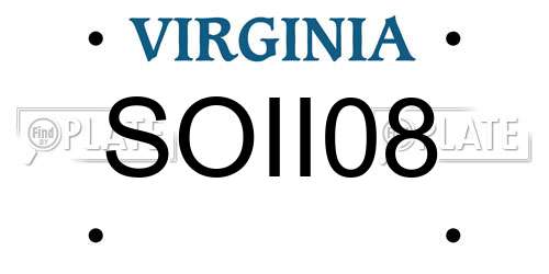 SOII08 Virginia License Plate