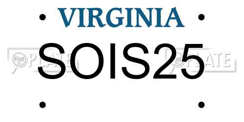SOIS25 Virginia License Plate
