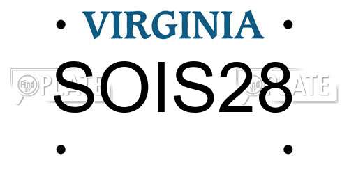 SOIS28 Virginia License Plate