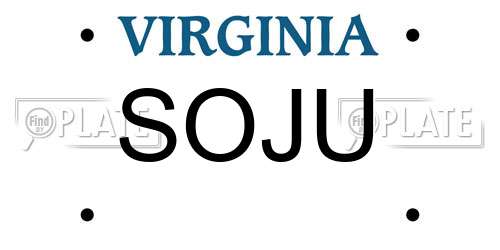 SOJU Virginia License Plate