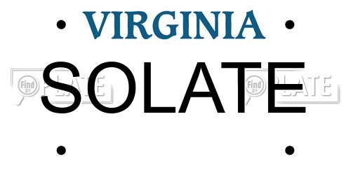 SOLATE Virginia License Plate