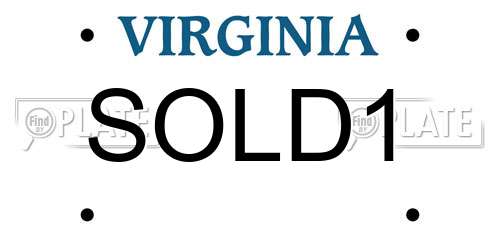 SOLD1 Virginia License Plate