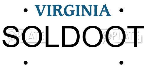 SOLDOOT Virginia License Plate