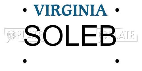 SOLEB Virginia License Plate