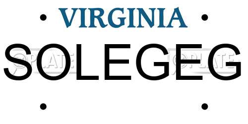 SOLEGEG Virginia License Plate