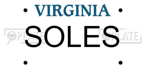 SOLES Virginia License Plate