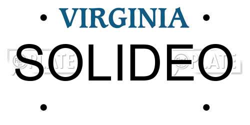 SOLIDEO Virginia License Plate