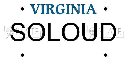 SOLOUD Virginia License Plate