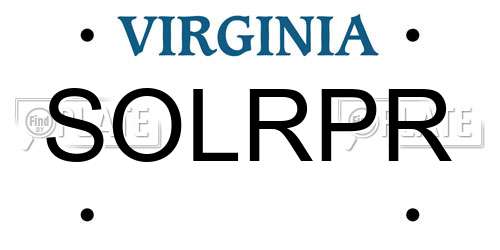 SOLRPR Virginia License Plate