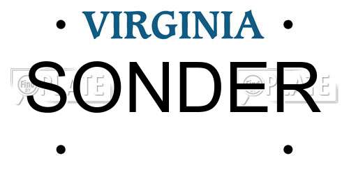 SONDER Virginia License Plate