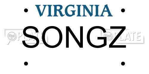 SONGZ Virginia License Plate