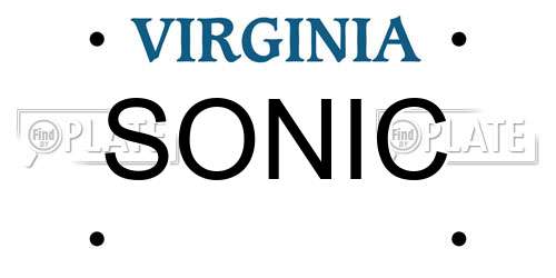 SONIC Virginia License Plate