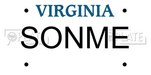 SONME Virginia License Plate