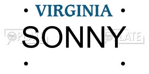 SONNY Virginia License Plate