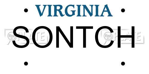SONTCH Virginia License Plate