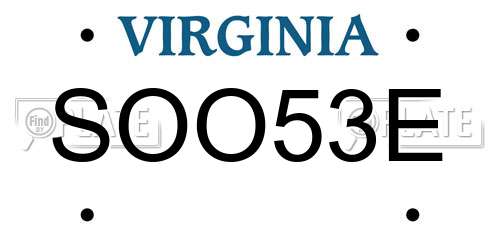 SOO53E Virginia License Plate