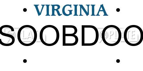 SOOBDOO Virginia License Plate