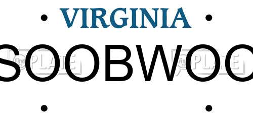 SOOBWOO Virginia License Plate