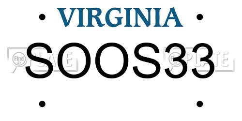 SOOS33 Virginia License Plate