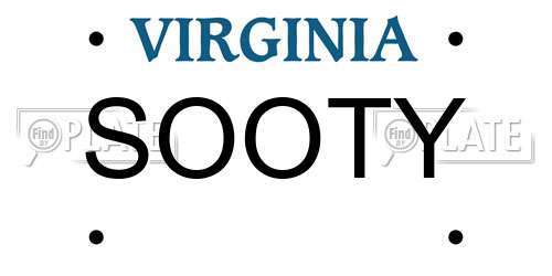 SOOTY Virginia License Plate