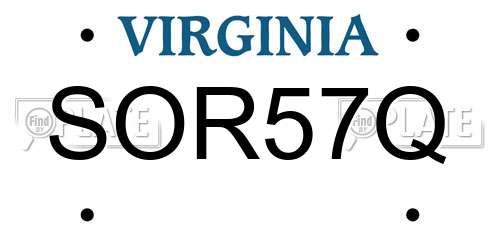 SOR57Q Virginia License Plate