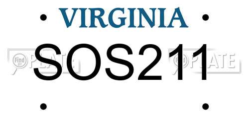 SOS211 Virginia License Plate