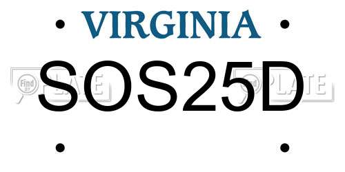 SOS25D Virginia License Plate
