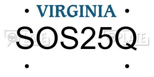 SOS25Q Virginia License Plate