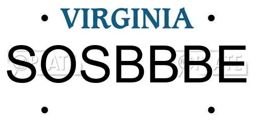 SOSBBBE Virginia License Plate