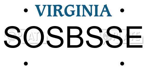 SOSBSSE Virginia License Plate