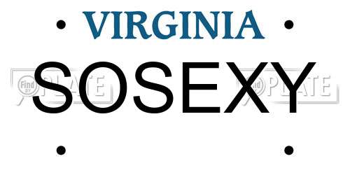 SOSEXY Virginia License Plate