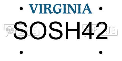 SOSH42 Virginia License Plate