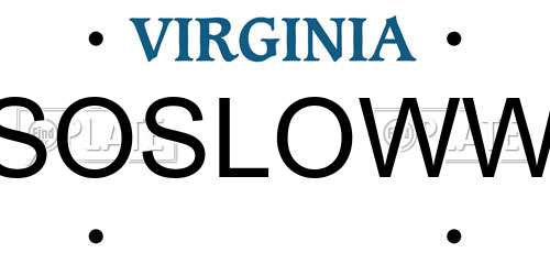 SOSLOWW Virginia License Plate