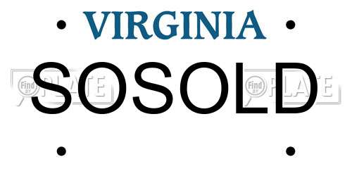 SOSOLD Virginia License Plate