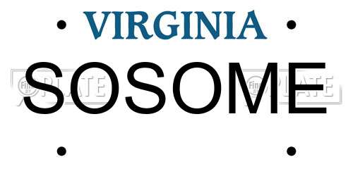 SOSOME Virginia License Plate